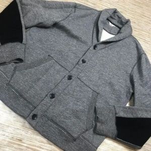 RAG & BONE Men's Fleece-lined Button Up Shawl Collar Grey Jacket XL